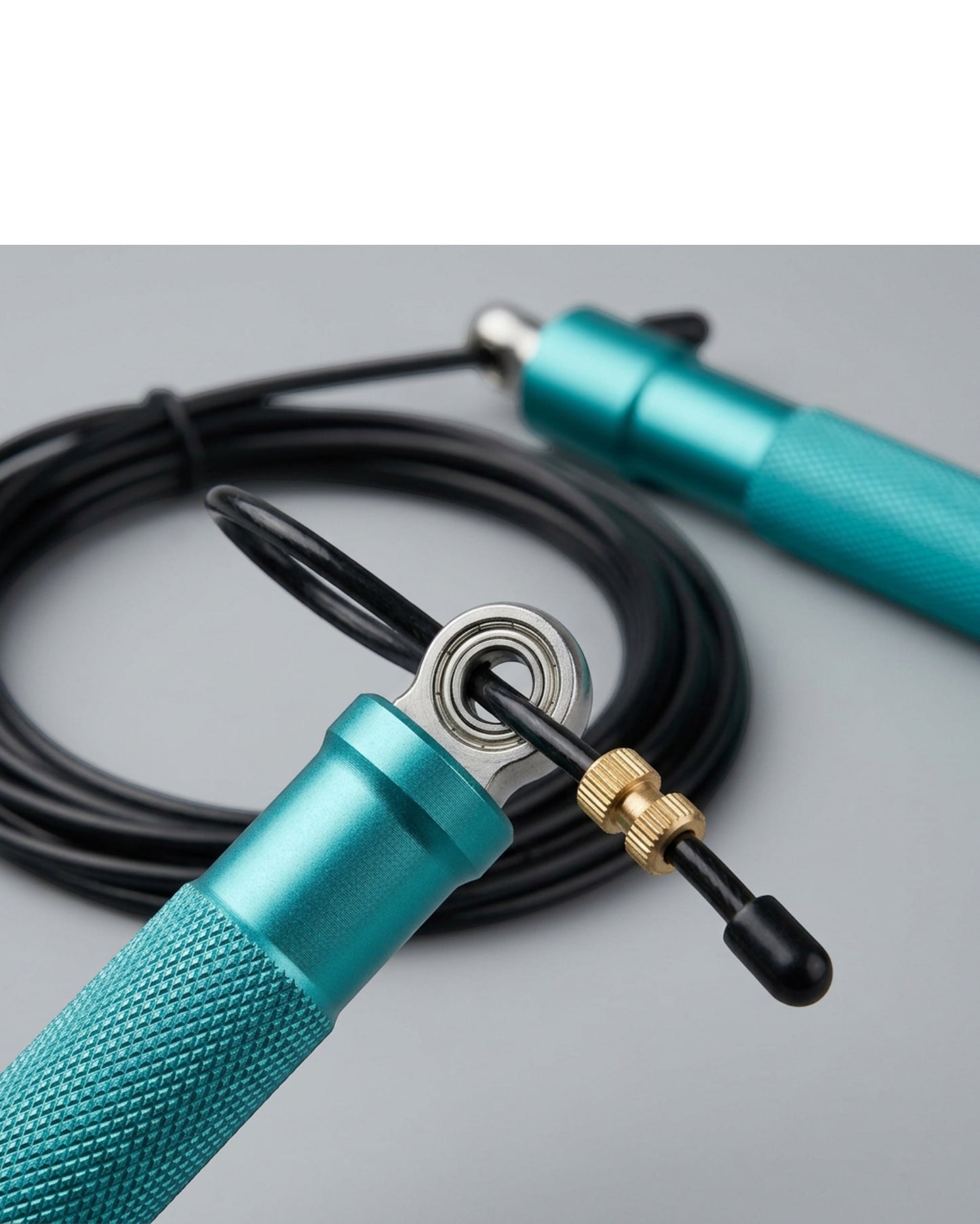 Plvbd Dual Bearing Steel Cable Speed Jump Rope 3 m Teal - Detail view