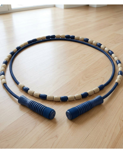 Plvbd 52 Bead Segmented Jump Rope 2.8 m Navy Sand - Lifestyle view
