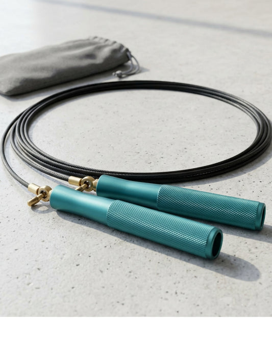 Plvbd Dual Bearing Steel Cable Speed Jump Rope 3 m Teal - Lifestyle view
